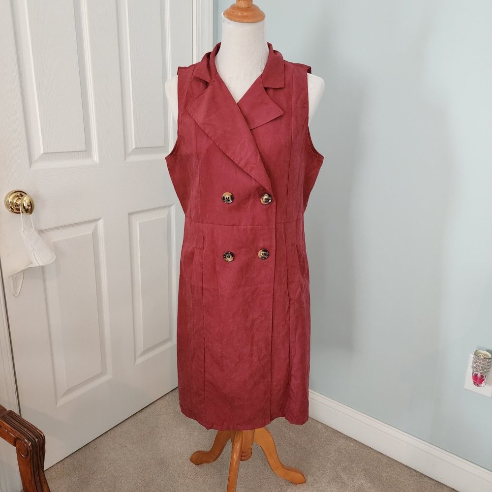 Burgundy Long Vest